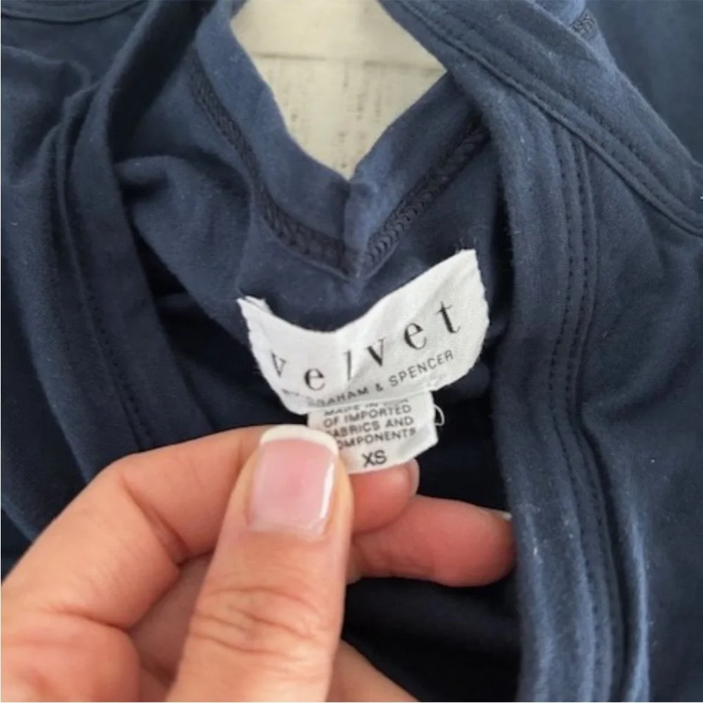 Velvet Blue Ruched Dress - Picture 3 of 5